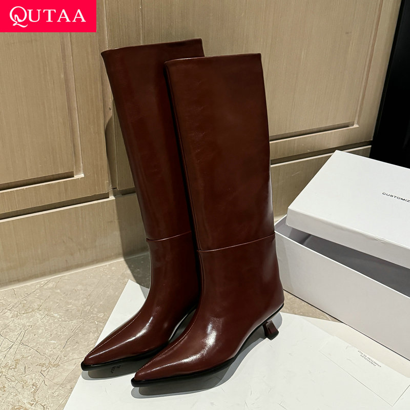 Women'S Fashion Knee High Boots - QUTAA Mode Nachrichten Frauen Kniehohe Stiefel