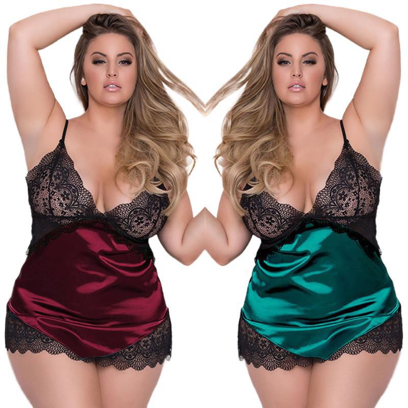 Lace Trim Cami - Babydoll-Dessous für Damen, Nachthemden, Spitzen-Chemise, niedliche