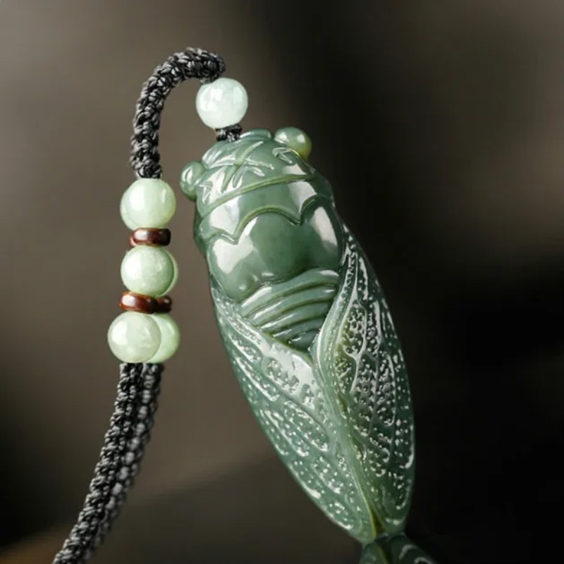 Women'S Fashion Jewellery - Natürliche Hetian Jade Zikade Anhänger Perlen