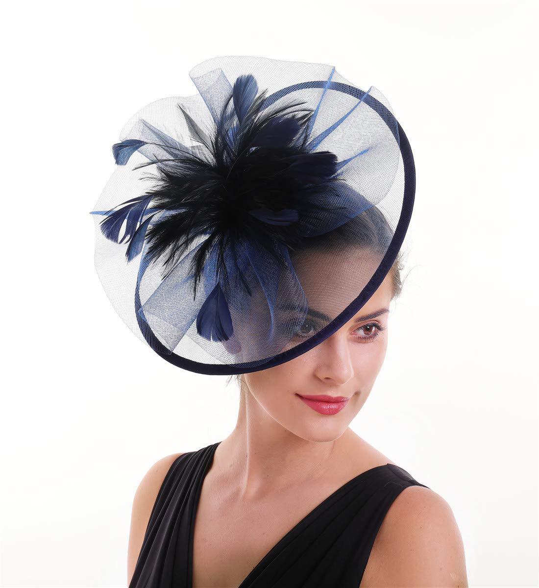 Women'S Fashion Kentucky Derby - Frauen Feder Fascinator Hut Mesh Kopf