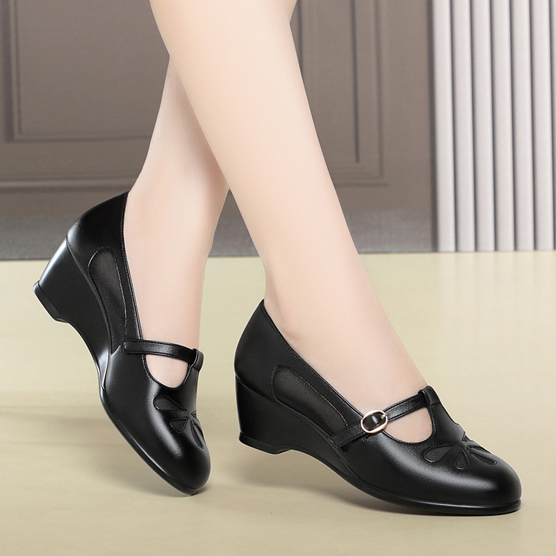 Women'S Fashion Shoes - Sommer-Mesh-Schuhe mit Keilabsatz für Frauen mittleren