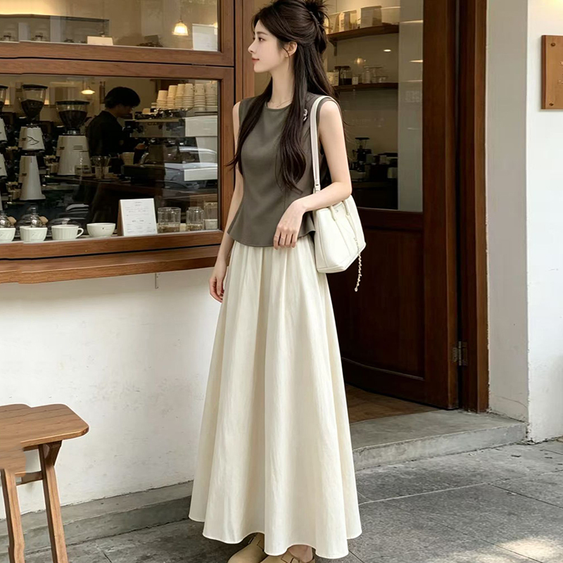 Women'S Fashion Vest Tops - 2026 Sommer Neuheit: Koreanische lockere T-Shirt-Kleider-Sets
