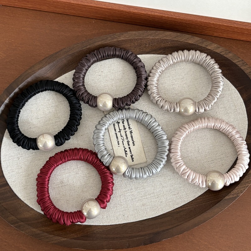 Women'S Fashion Korea - Korea Mode Perle Seide Haar Scrunchie