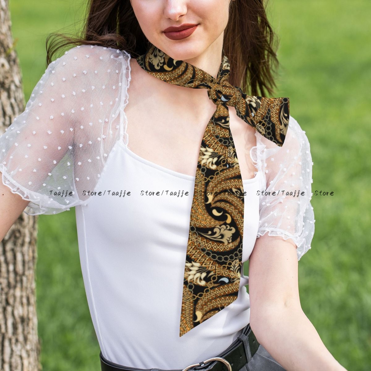 Langer, schmaler Schal für Dam – Women Fashion Necktie Bewertung und Preis