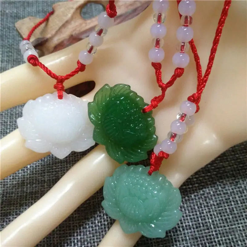 Natürliche grüne Jade-Lotus-An – Women'S Fashion Jewellery Bewertung und Preis