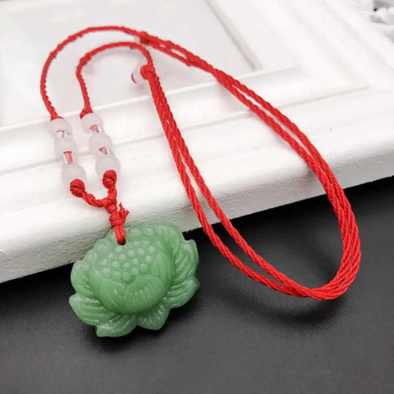 Natürliche grüne Jade-Lotus-An – Women'S Fashion Jewellery Bewertung und Preis