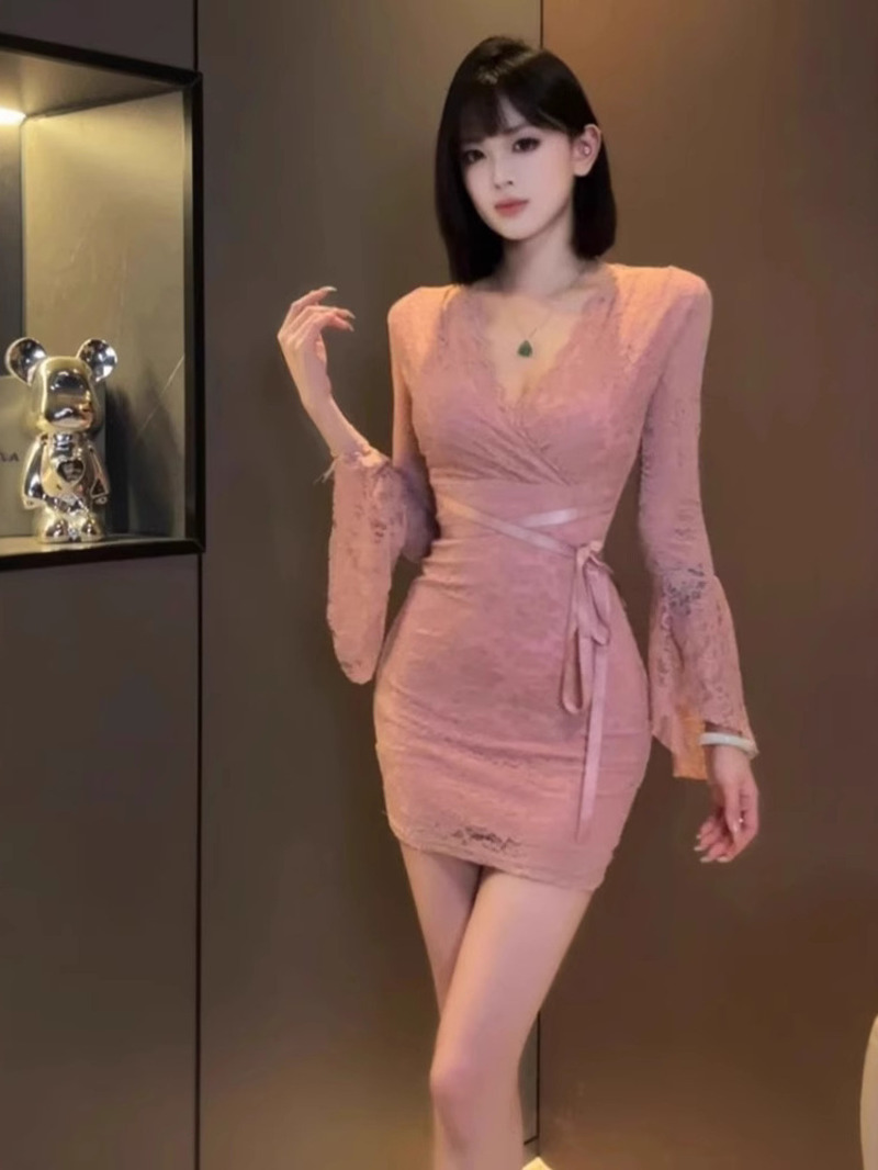 Sexy Spitze Glocke Hülse Kleid – Women Fashion Dress Names Bewertung und Preis