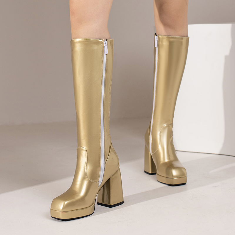 Grüne Winter Frauen Plattform  – Women'S Fashion Knee High Boots Bewertung und Preis